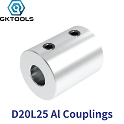 GKTOOLS-acoplador rígido de aluminio para eje de Motor, Conector de transmisión para impresora 3D, 5mm, 6mm, 6,35mm, 8mm, 10mm, 12mm, D20L25