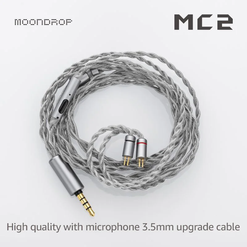 Moondrop MC2 alta qualidade 3,5 mm com cabo de atualização de microfone para moondrop IEMS chu ii bênção3 KADENZ 2 pinos 0,78 mm