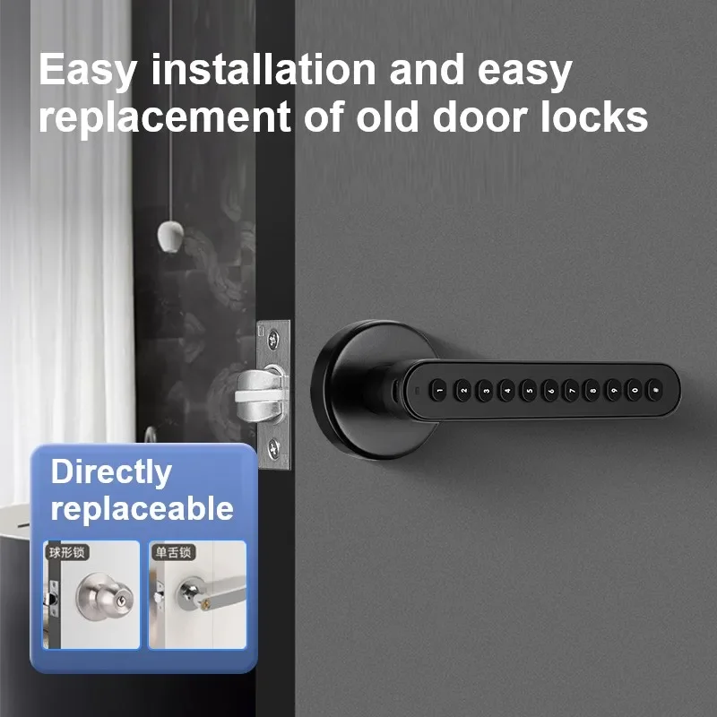 Smart Door Lock IP65 Waterproof Room Door Intelligent Lock Silicone Button Password Key Tuya APP Unlocking Anti-theft Lock