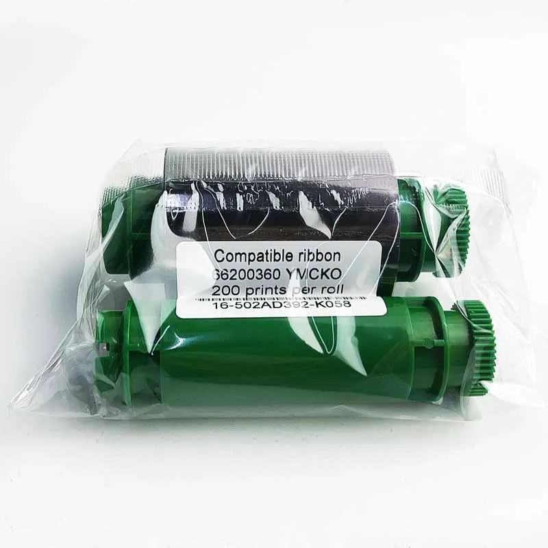 New YMCKO Ribbon 66200360 Compatible For Pointman TP-9000 TP-9100 TP-9200 Card Printer,200 prints,Without Chip