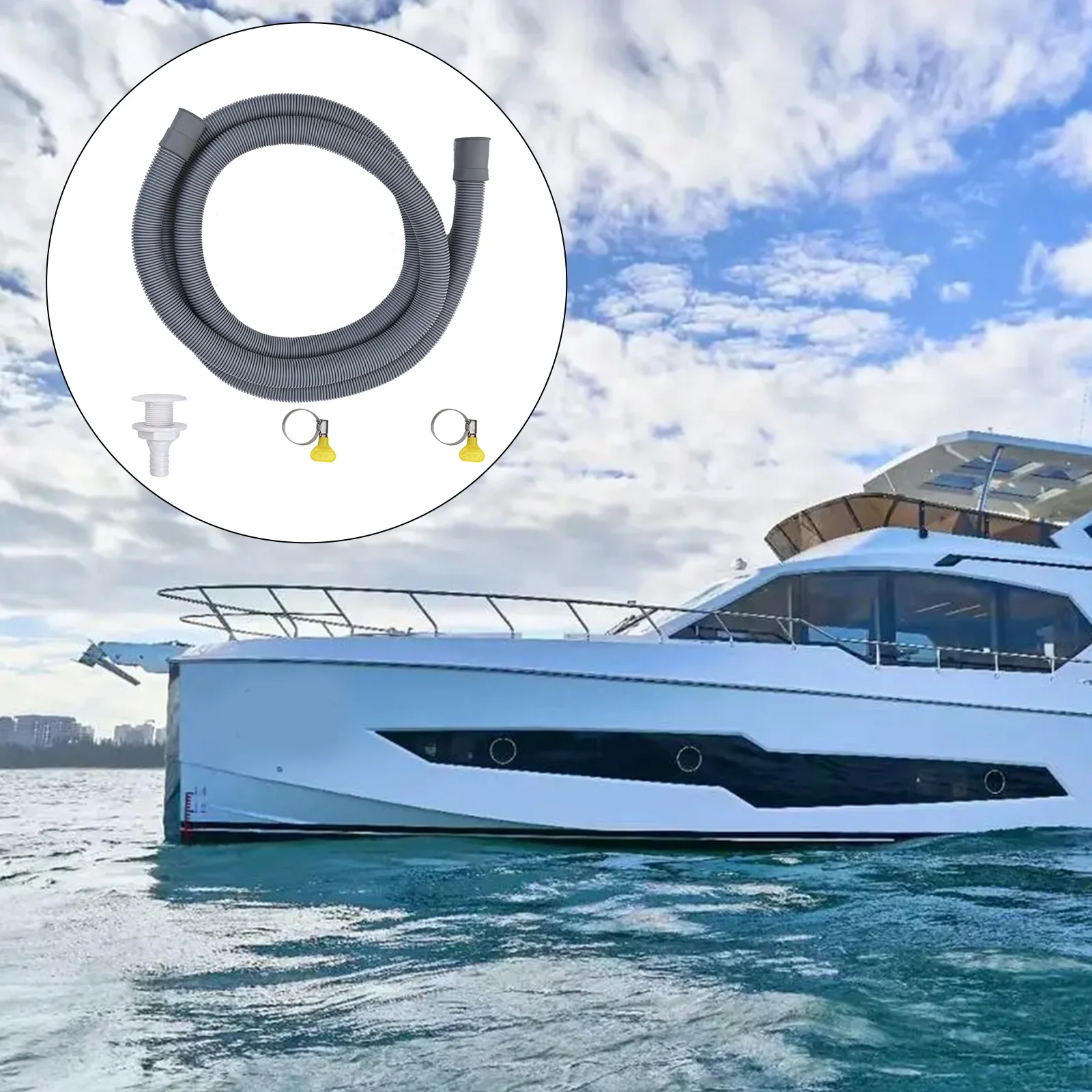 

Комплект трюмной воды 3/4 на выходе Трюмный шланг 3/4 дюйма Удаление трюмной воды Легко собрать Эффективное перекачивание воды Серый шланг Длинная длина шланга