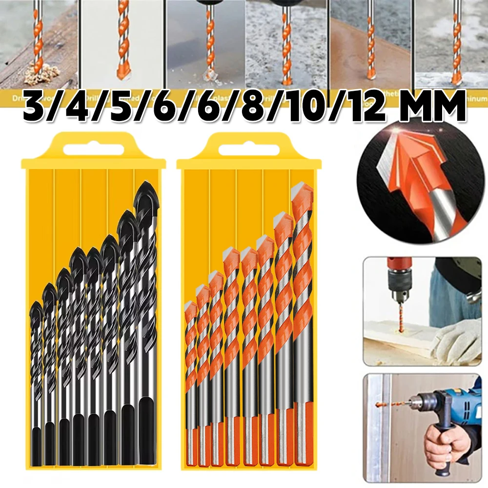 Overlord-Juego de brocas de diamante de aleación dura, 8 piezas, 3/4/5/6/6/8/10/12mm, herramienta de perforación de pared perforada para azulejos de