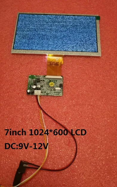 7 inch 1024*600 LCD screen with snowflake motherboard AV signal input DC 9V-12V Modified for Fpv Display DIY