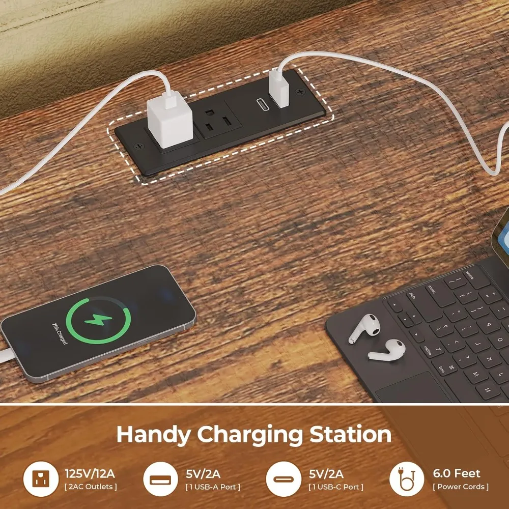 سرير علوي مع مكتب، سرير علوي معدني مزدوج مع 8 أدراج للتخزين ومحطة شحن وأضواء LED، 4 أرفف تخزين مفتوحة، Noise-Fr #4