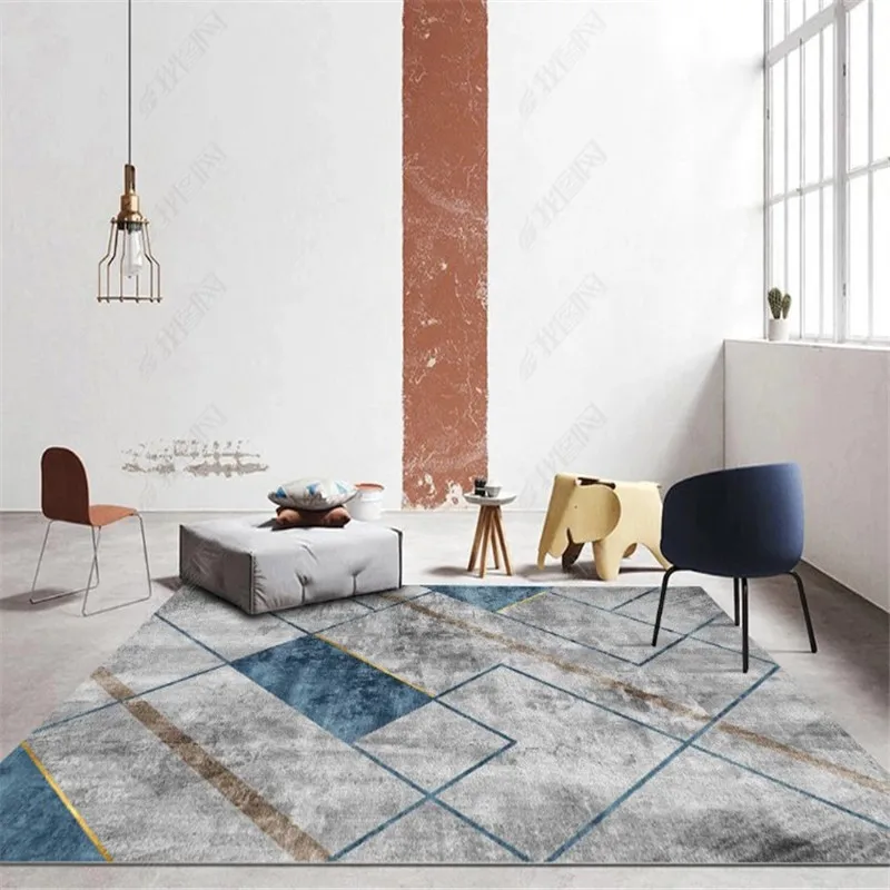 VIKAMA Modern Geometric Carpet - a Durable And Stain-Resistant Home Decoration Floor Mat, Suitable For Bedrooms And Living Rooms
