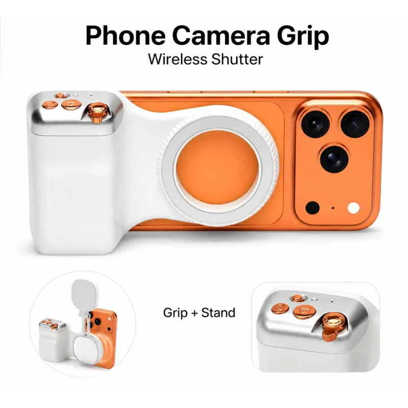 

Magnetic Phone Camera Grip Wireless Remote Shutter Universal Photo Stand Selfie Stick for iPhone Android Vlog Vlogging