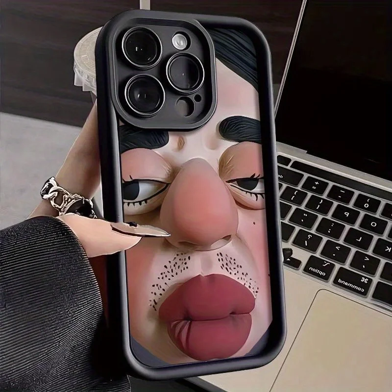 

Чехол для телефона с забавным мужским узором, подходит для iPhone 16, 15, 14, 13, 12, 11 Pro/Max/Plus, задняя крышка с защитой от падения и ударов