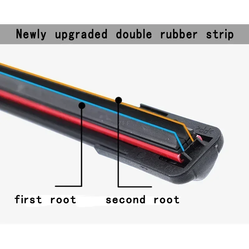 Colorful Push Button 16mm Car Windshield Wiper blades Universal Soft Double layer Rubber Frameless Bracketless 14 20\