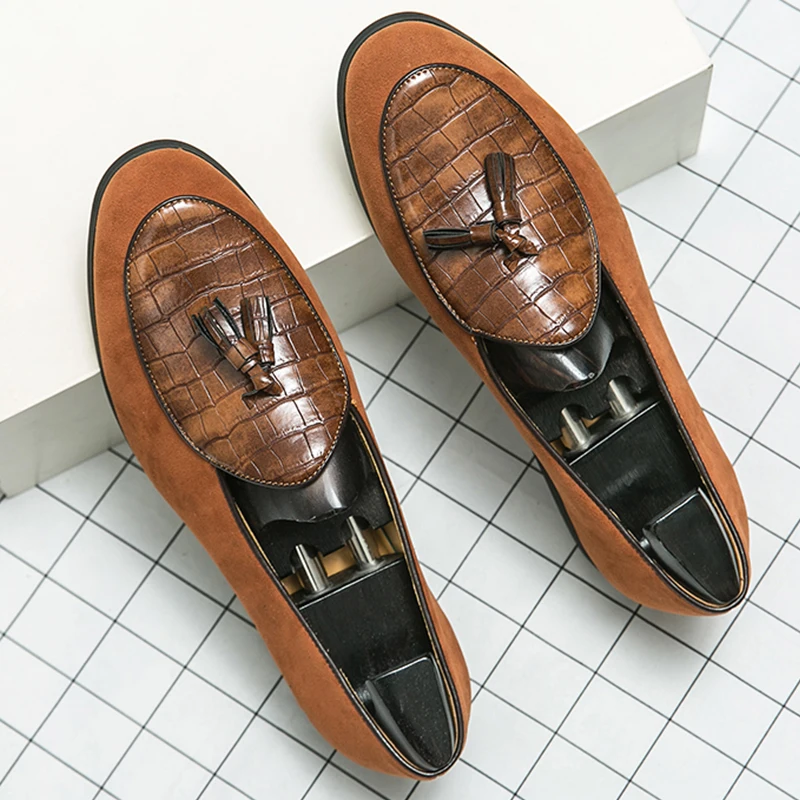 

Men Casual Leather Shoes Classic Men's Dress Loafers Slip On Flat Leather Loafers Male Trend Casual Business Shoes Man Loafers