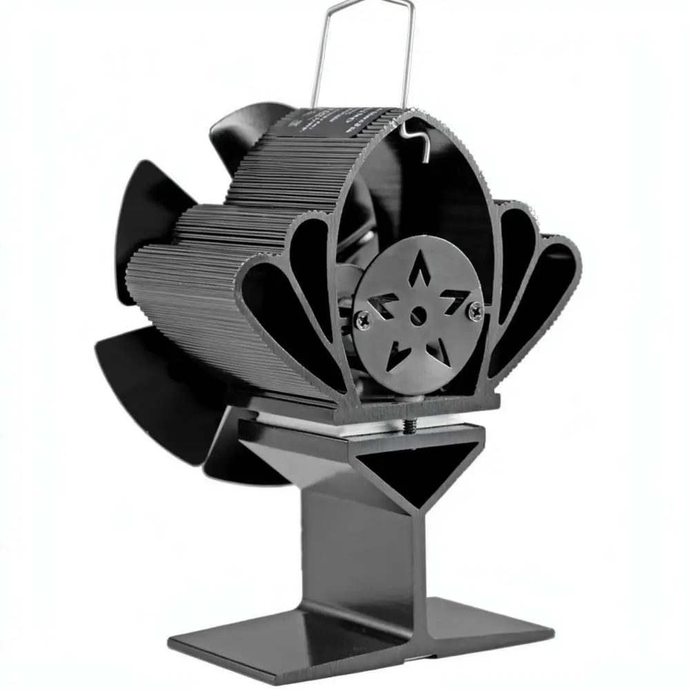 Mini Metal Stove Fan Heat Powered Fireplace Blower Quiet Air Circulator Modern Wood Burning Heating Device