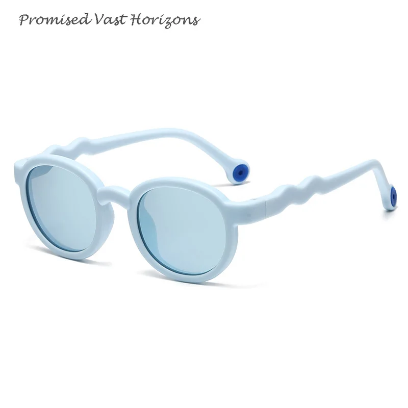 Kacamata Hitam Silikon Anak-anak Bingkai Bulat Baru dengan Perlindungan UV dan Nuansa Kelas Atas, Kacamata Pelindung Matahari Modis Luar Ruangan