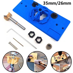 Woodworking 35MM/26MM Hinge Hole Jig Drill Guide Set for Cabinet Door Installation Concealed Cup Style Hinge Carpenter DIY Tool