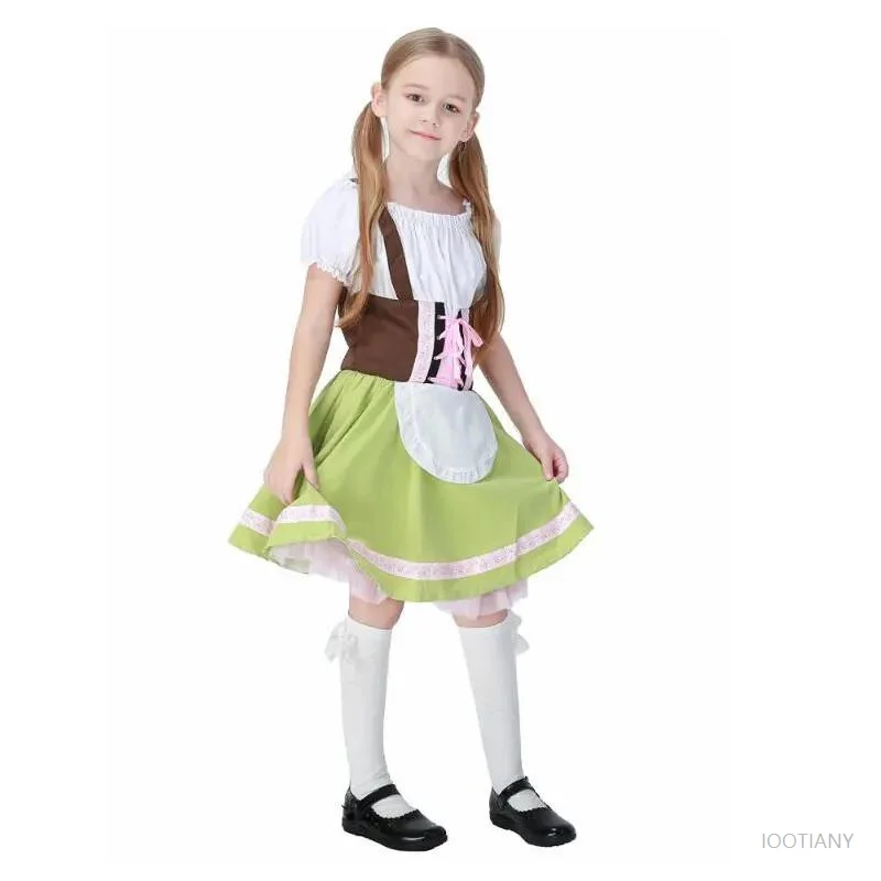 

German Oktoberfest Children's Beer Maid Costume Birthday Party Bavaria Heidi Beer Girl Waitress Cosplay Dress