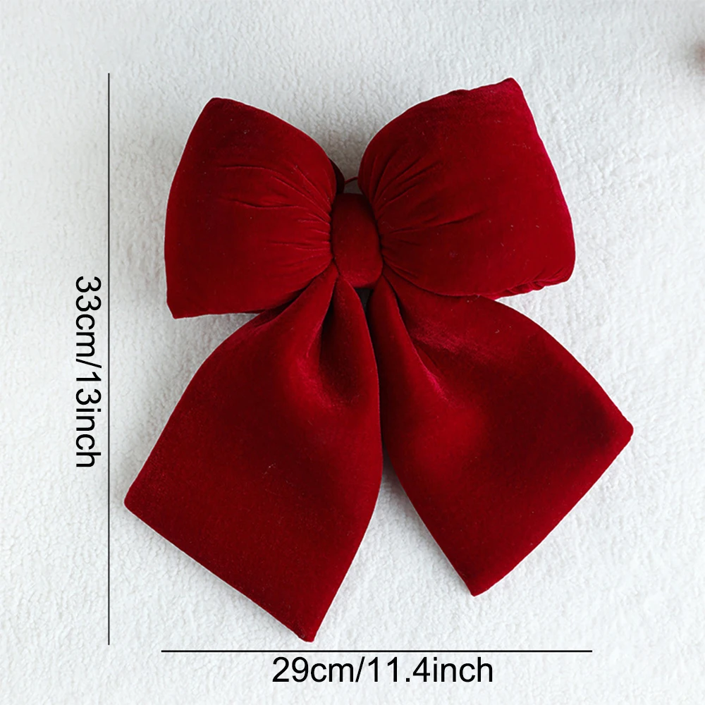 Weihnachten rote Samtschleifen Weihnachtsbaum Ornamente für Weihnachten Home Dekorationen Kranz Treppen Geländer Dekore Neujahr Geschenkzubehör – Detail 12