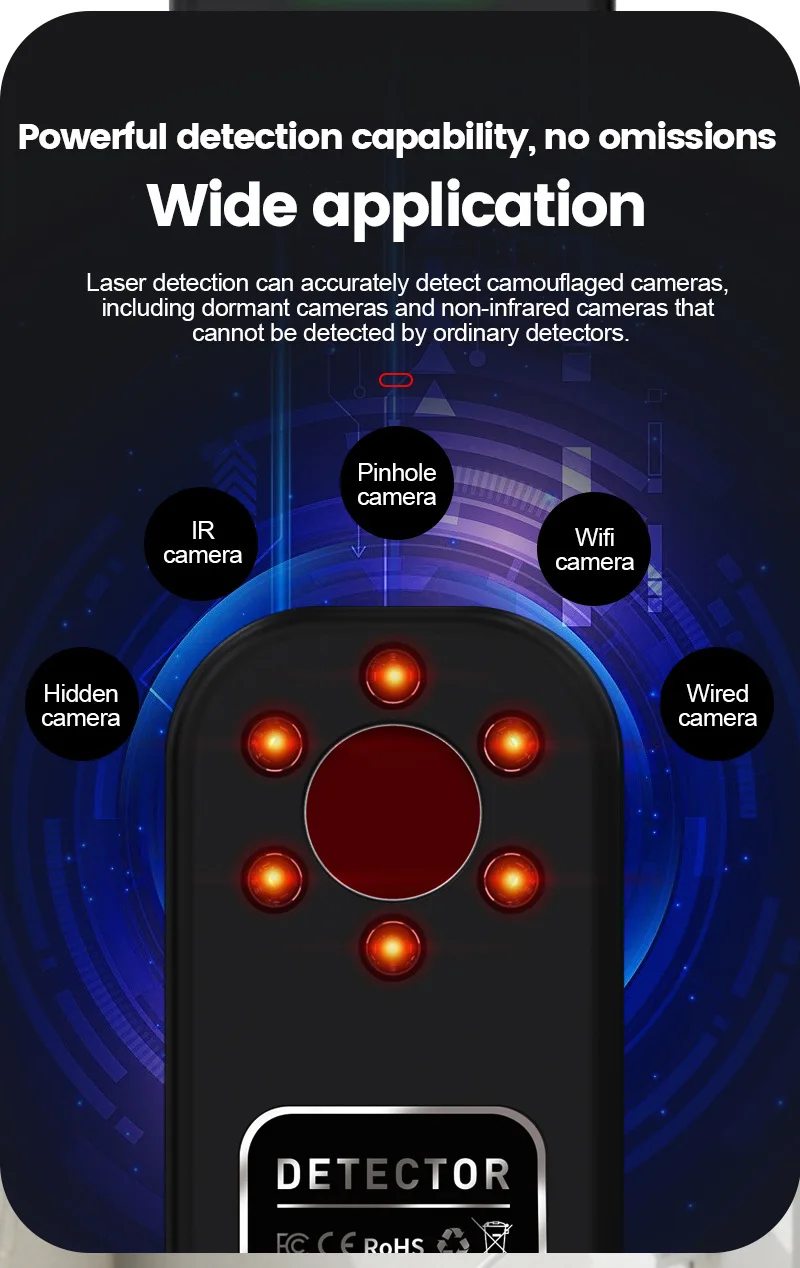 Signal Detector Anti Candid Hidden Pinhole Infrared Camera Anti Tracking Eavesdropping Stealing Prevent Car GPS Positioning F88