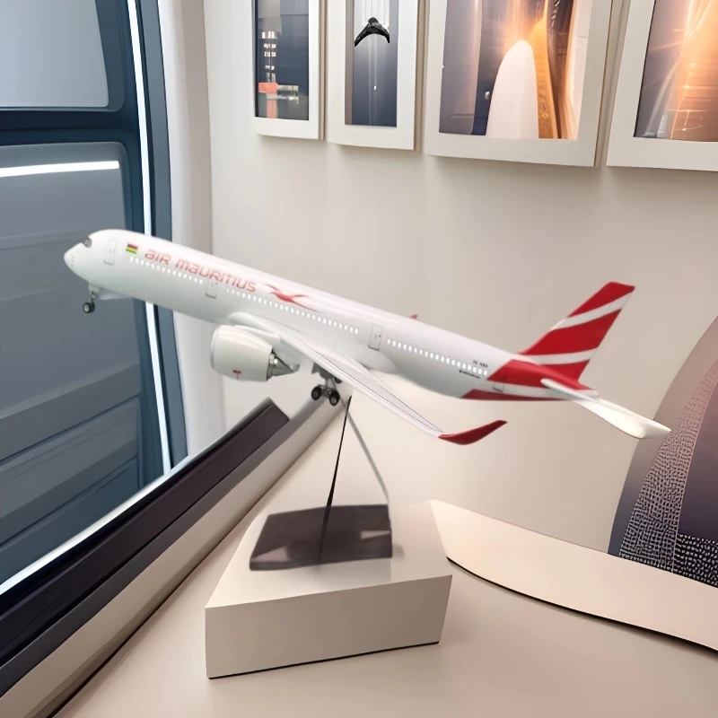 

47cm 1:85 Scale Model Air Mauritius A350 Airlines Airplane Airways Diecast Resin Aircraft Collection Decoration Display Gift