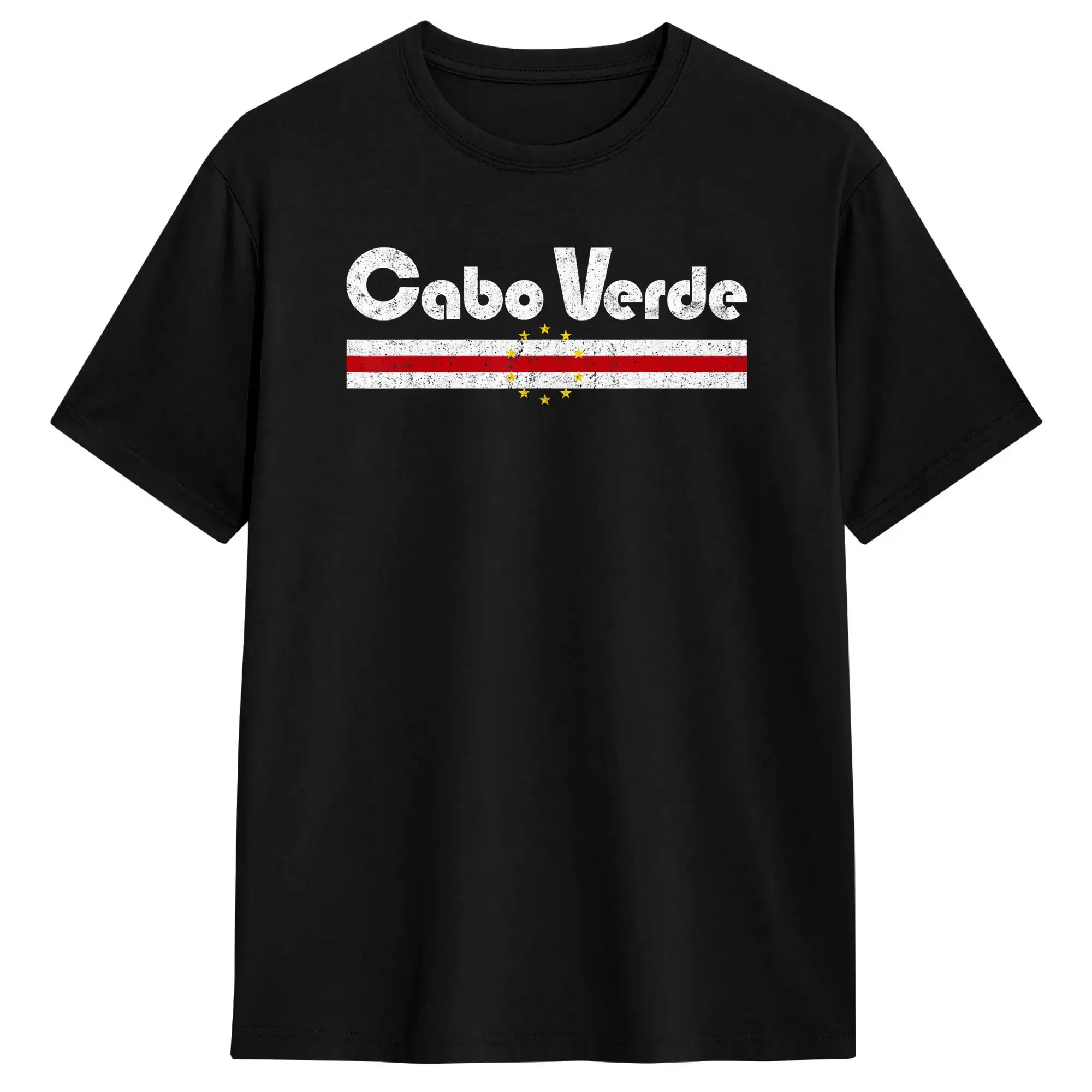Men's Cabo Verde Flag Cabo Verdean Retro T Shirts Cotton Top Tees Summer Short-Sleeve T-Shirt O Neck Hip Hop Casual Tee Shirt
