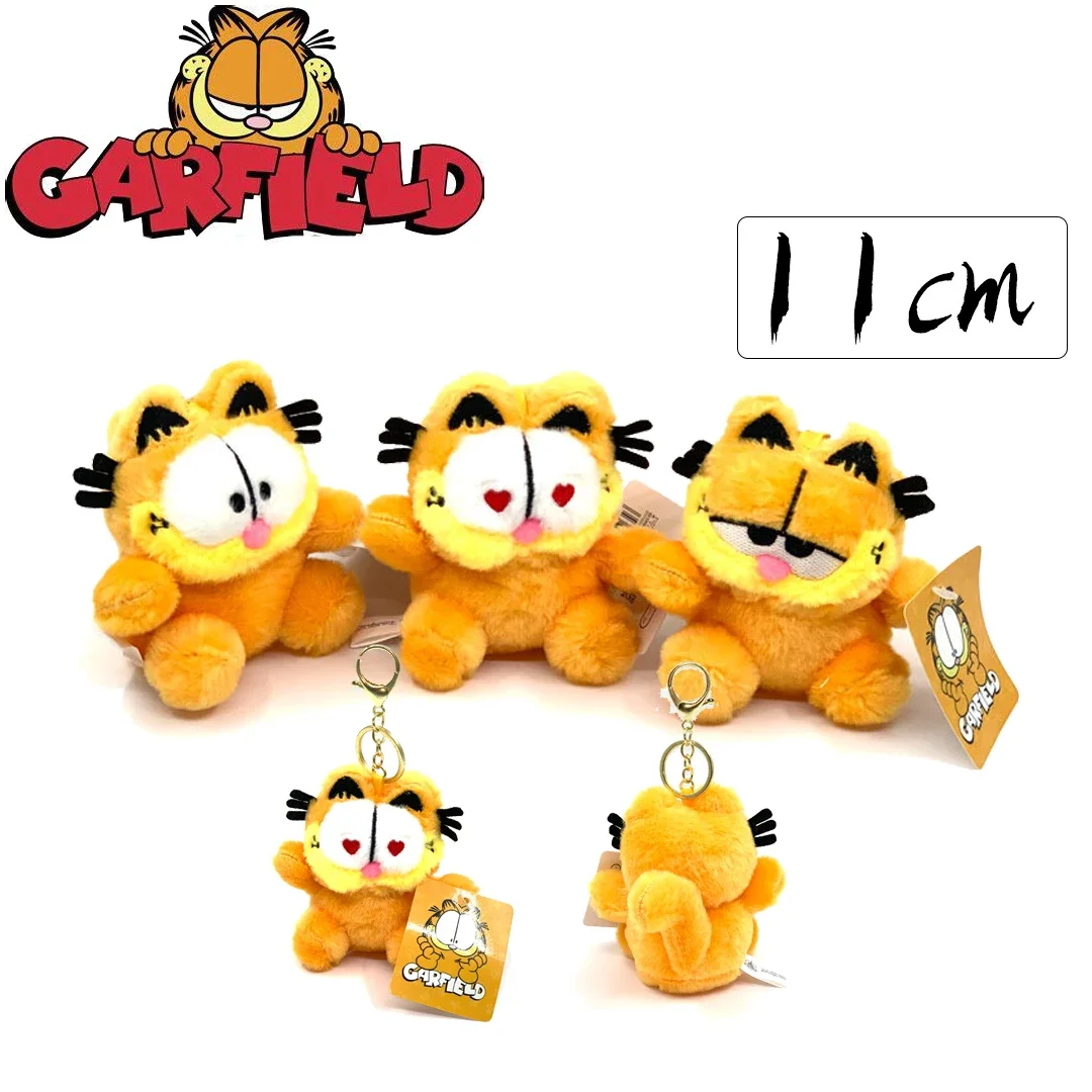 Hot 11cm cute Garfield Plush Key Chain Cartoon Cute Garfield Plush Toy Doll Keychain Prize Claw Handbag Pendant Kitten Pendant