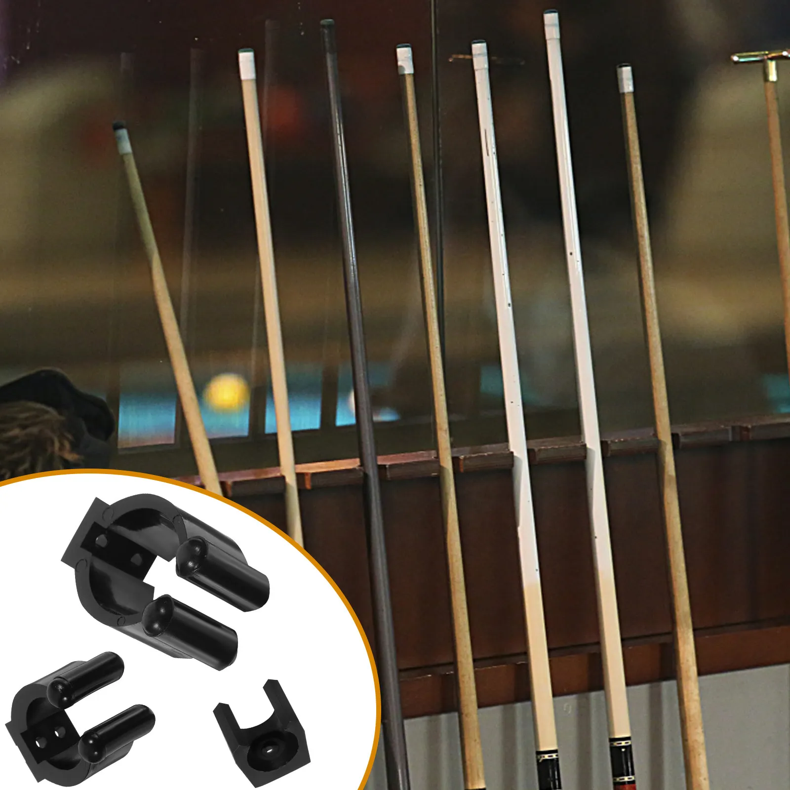 

15Pcs Cue Stick Holder Wall Mount Clamp for Billiards Pool Table Accessories Cue Organizer Rack Room Setup