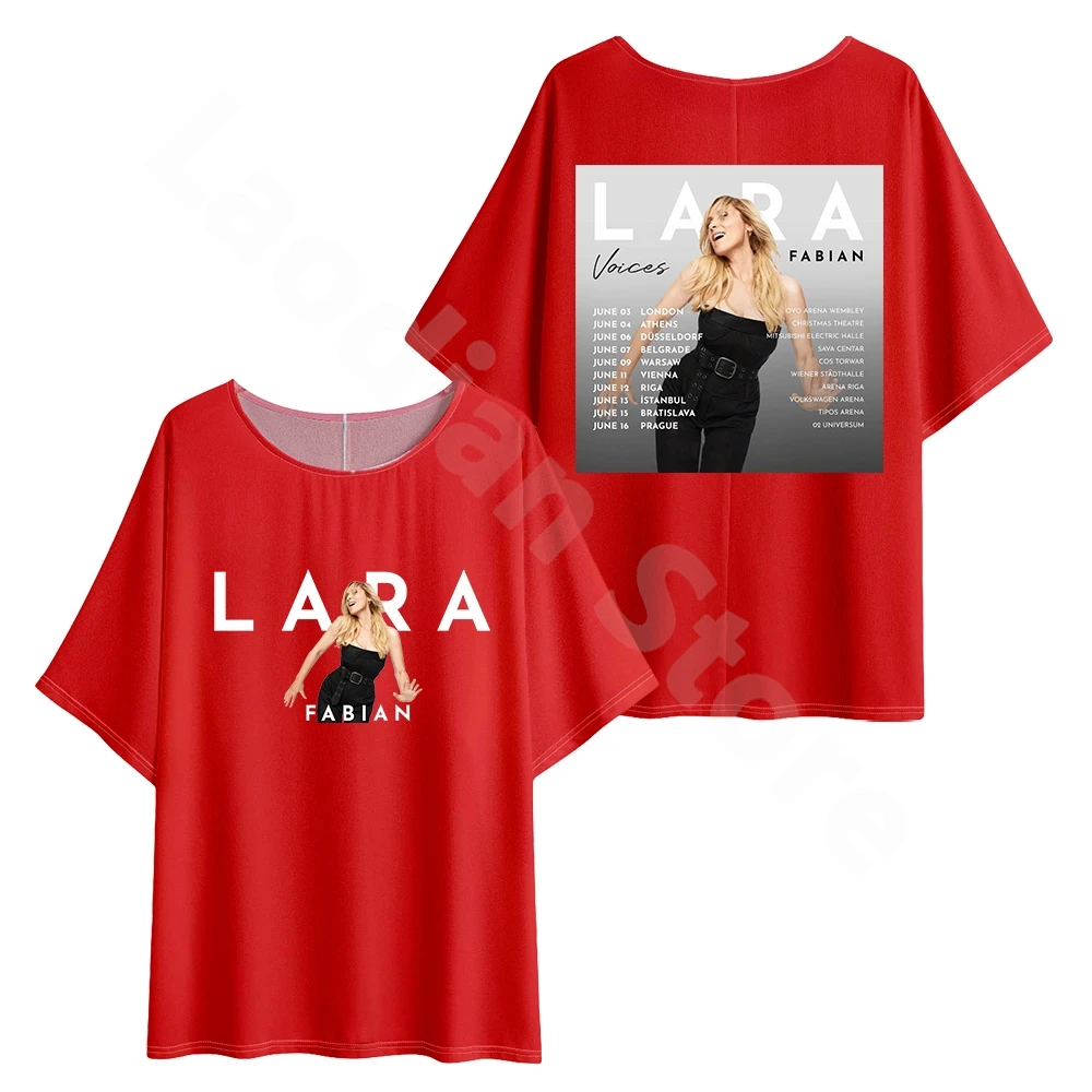 لارا فابيان تور 2025 المرأة التي شيرت موضة المرأة قصيرة الأكمام الهيب هوب المرأة تي شيرت عادية المرأة Crewneck تيز المرأة بلايز #6