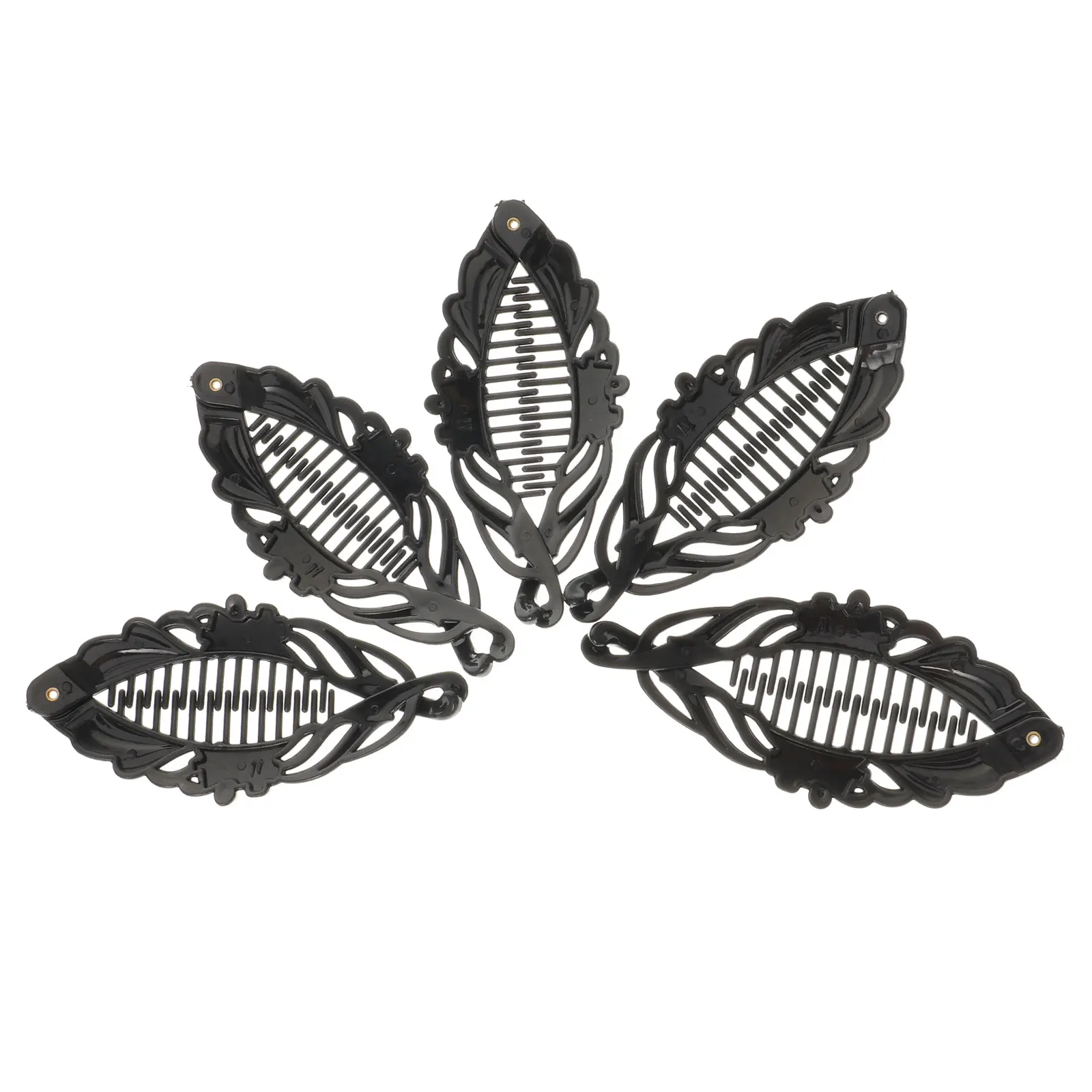 

5Pcs Banana Hair Clips Reusable Plastic Ponytail Holder Women Hairpins Elegant Fashion NonSlip Hairstyling Tool For Party