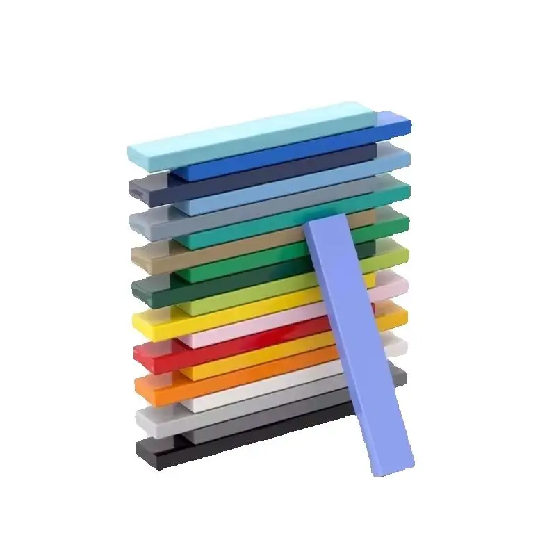 100pcs 6636 Smooth Flat Tile 1x6 Thin Figure For Children Compatible Educational Creative Size Gift DIY Buildings Blocks Toys