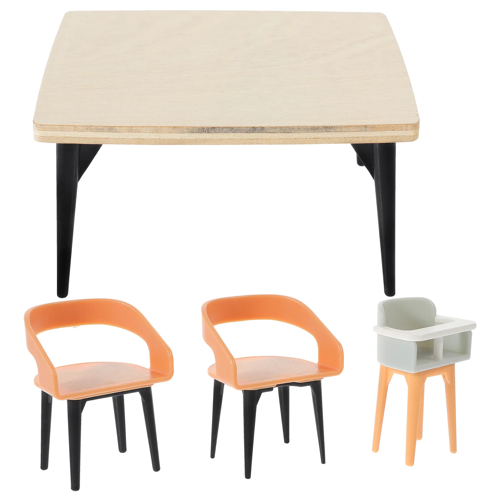 Ensemble de chaises de Table à manger pour maison de poupée, meubles miniatures 1:12 avec détails complexes pour scène de cuisine réaliste, 1 ensemble