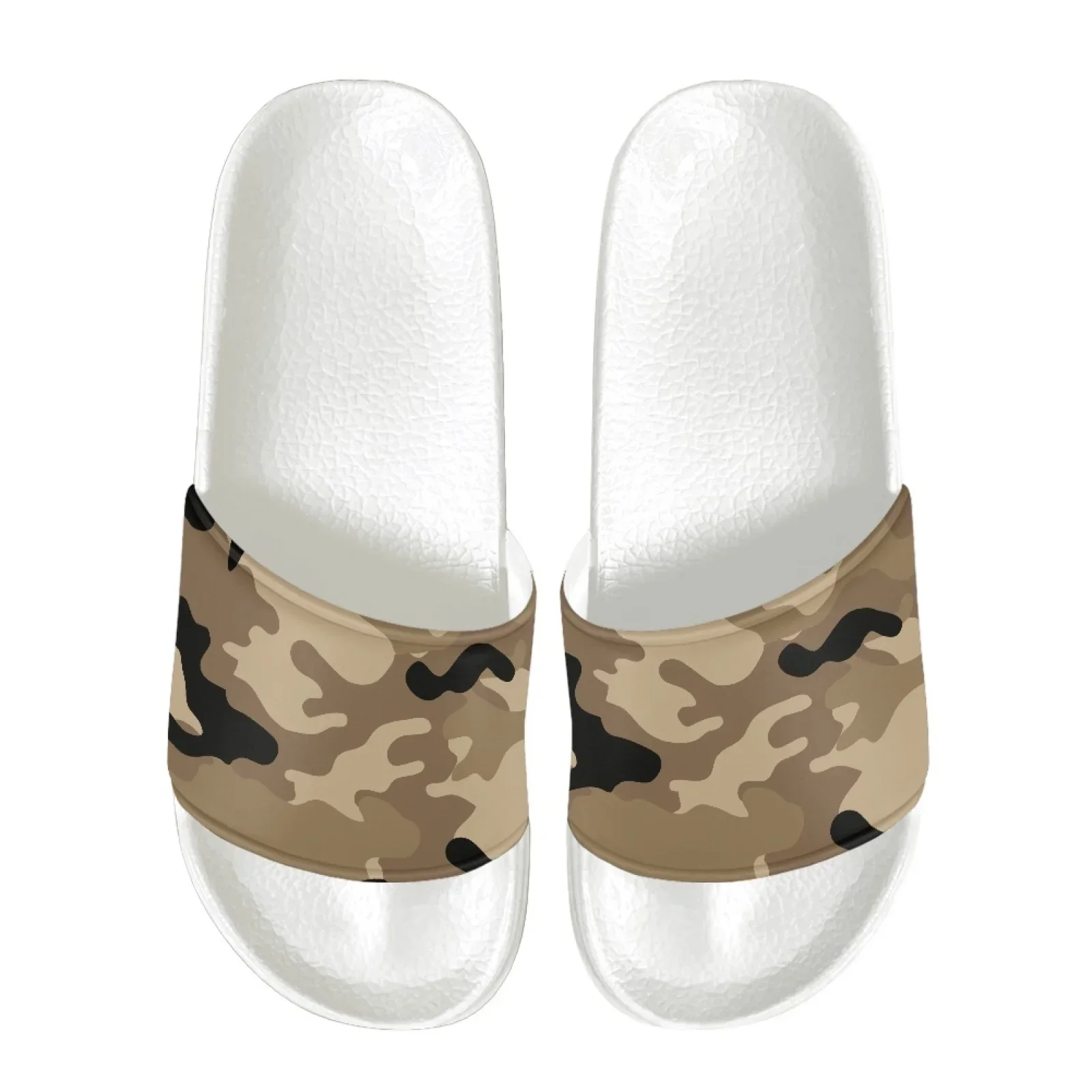 Lady Outdoor Casual Slippers Green Camouflage Color Scheme Comfort Non-Slip EVA Sole Home Bath Sandals PU Upper Easy To Clean