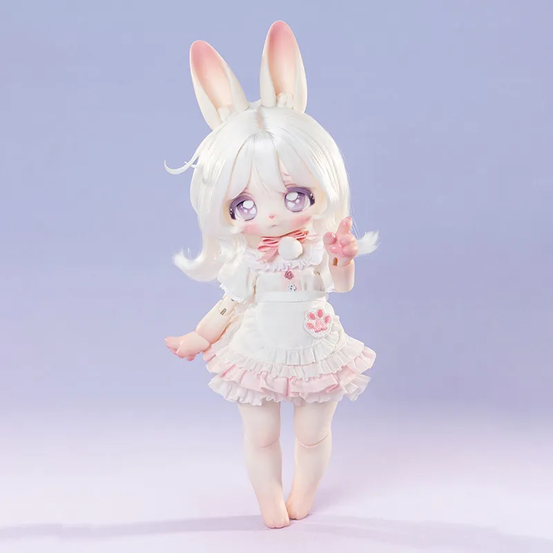 In Stock Bonbongalaxy New  1/6 Bjd 25cm Rabbit Snow Cookies Animal Super White Pink Pvc Body Anime Action Figure Articulated
