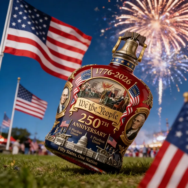 1776-2026 We The People 250. Jubiläums-Dekanter - Handbemalte Amerikanische Historische Gedenkflasche für Spirituosen