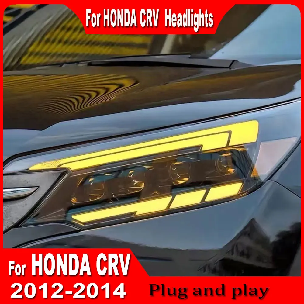 LED Car Headlight for Honda CRV CR-V 2012 2013 2014 Upgrade Projector 4 Lens ALL LED Dynamic Signal Lamp Front Lamp Assembly