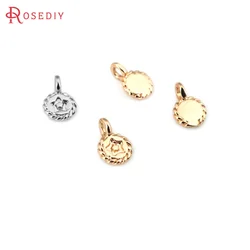 20PCS 4.5x7MM 18K Gold Color Brass Small Round Star Charms High Quality Diy Jewelry Making Necklace Earrings Accessories