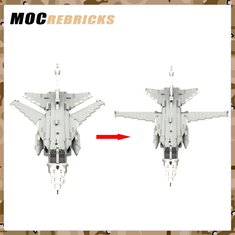 Air Force Military Weapons Sukhoi SU-24 Supersonic Fighter Bricks Toys MOC Building Block WW2 Aircraft Education Model Gifts