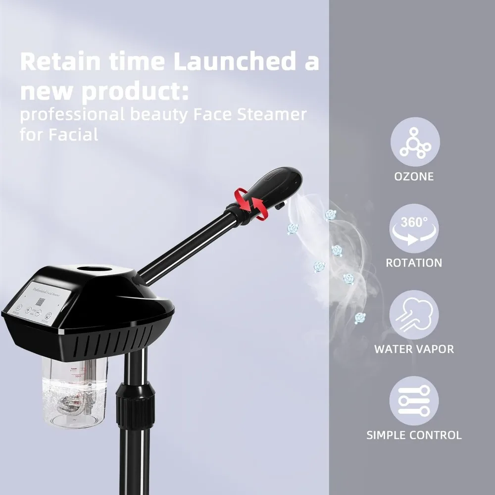 Facial Steamer, Adjustable Height for Face Steamer Suitable for Personal Home and Professional Personal Care Places，Moisturizing