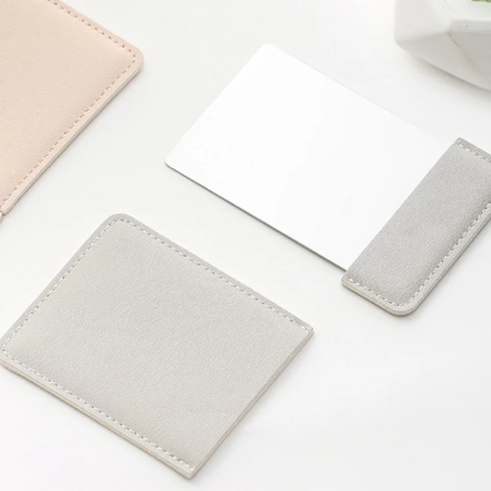 Espejo de maquillaje plegable portátil, gris, plegable, duradero, superficie transparente, viaje, escritorio, maquillaje, accesorio de afeitado, regalo