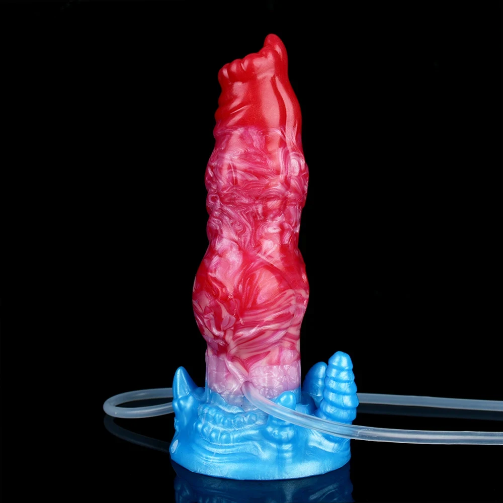 NYOTA Squirting Dog Knot Dildo Silicone Penis Inflatable Anal Plug Vaginal Stimulator Fantasy Dick Adult Sex Toys For Women Men