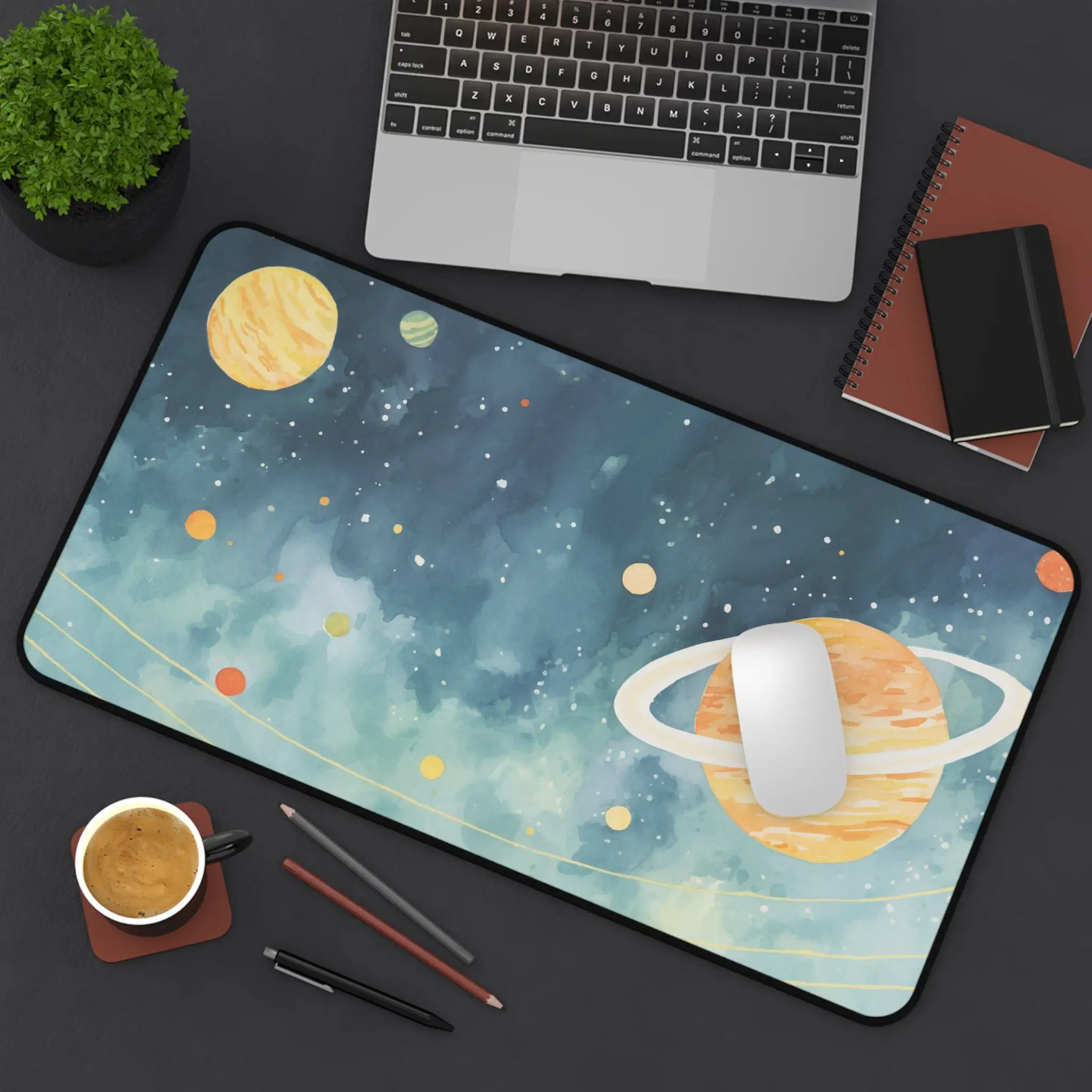 Tapete de mouse em quadrinhos espaciais, tapete de mesa com tema espacial, tapetes de mouse impermeáveis antiderrapantes, decoração de escritório, presente perfeito para amigos