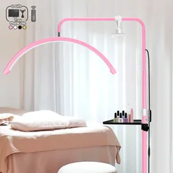 Lámpara de luz remota de media Luna de arco para extensiones de pestañas, anillo de luz Led con trípode para pestañas, tatuaje de salón de belleza