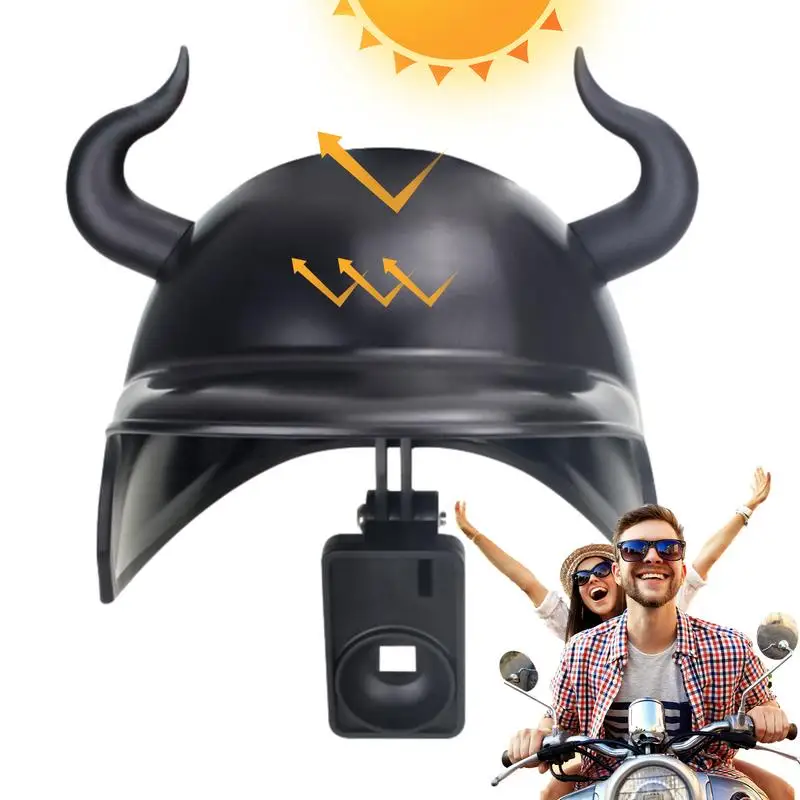 

Motorcycle Phone Holder Sun Hat with Helmet Rainproof Horned Helmet shape Cellphone Stand Adjustable Motorcycle Phone Support