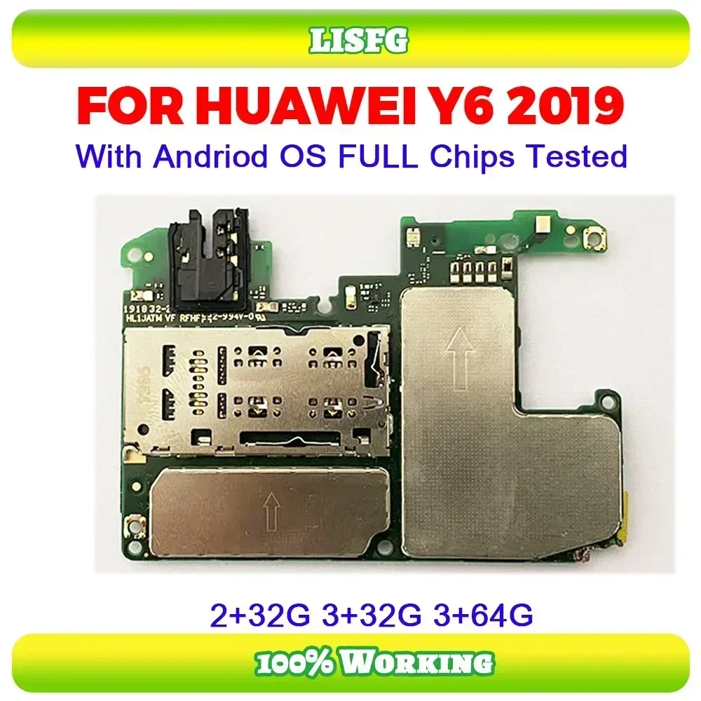 Original Motherboard for Huawei Y6 2019 Unlocked Mainboard with Chips Logic Board for Y 6 2019 Global Version 100% Good Tested