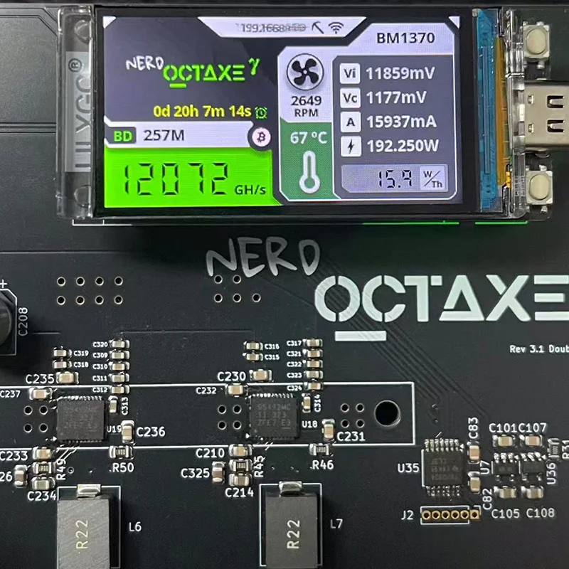 

2026 New NerdOCTAXE Rev3.1 Hash Rate 9.6~12TH/s Bitcoin Miner Family Personal Blockchain Virtual Coin Lotto Machine