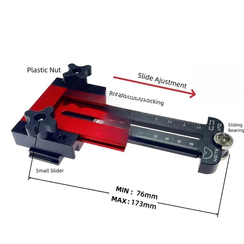 

Fixture table saw guide adjustable woodworking tool with non-slip handle and safety lock for precision DIY thin strip cutting