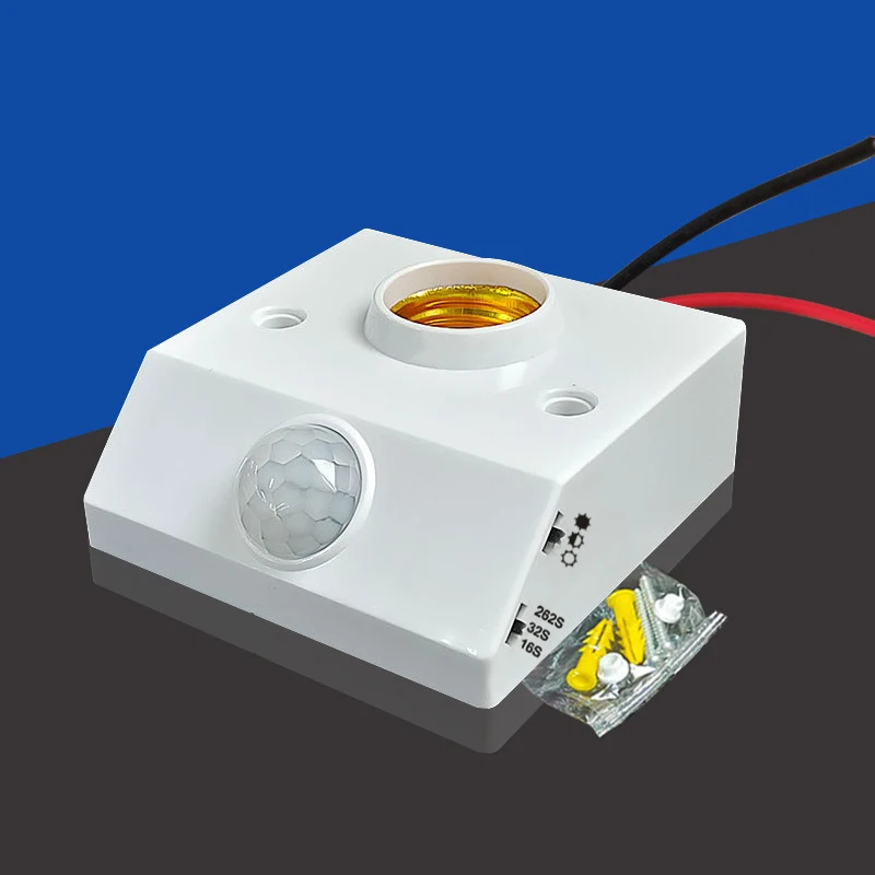 AC85-265V Automatico Corpo Umano Sensore IR A Infrarossi Portalampada Lampadina A LED E27 Base Rivelatore PIR Portalampada Da Parete Presa