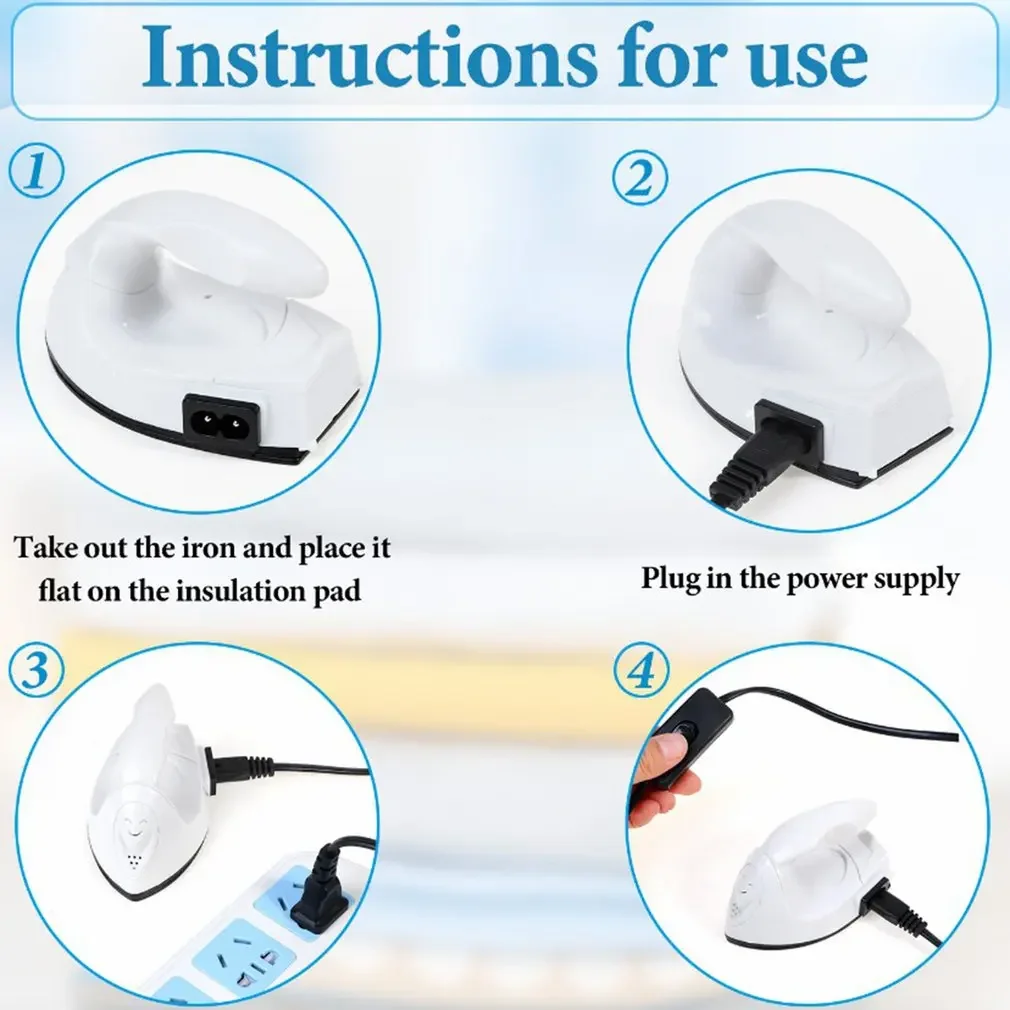 Mini ferro da stiro elettrico portatile per tappetino da cucito artigianale da viaggio per uso domestico - Mini ferro da stiro elettrico fai da te