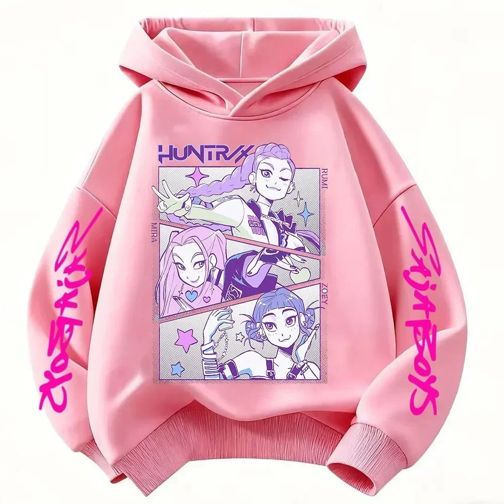 Drei-Mädchen-Grafik-Hoodies Kinder Mode Lila Pullover Sweatshirt für Mädchen – Detail 7