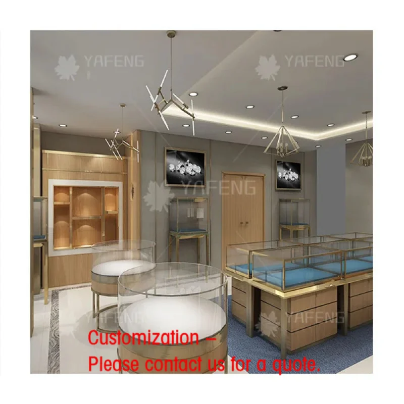

custom.Customizable LED-Lit Wooden Wall Glass Cabinet Interior Design Jewelry Display Stores