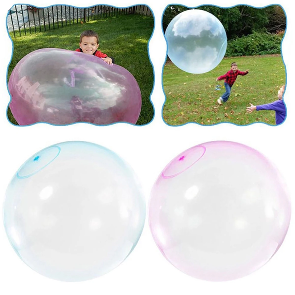 1PC- Bubble Ball For Summer Vocation On Beach Kids Children Outdoor Soft Air Water Filled Bubble Ball Blow Up Balloon Toy Fun Pa