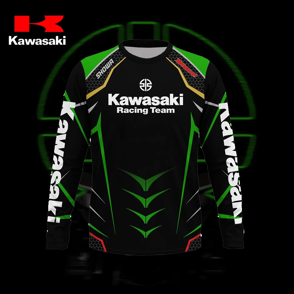 

Classics Kawasaki Motorcycle Racing Team Men T-shirt Long Sleeve Spring Autumn Women Tee New Shirts Sports Children Clothes Tops