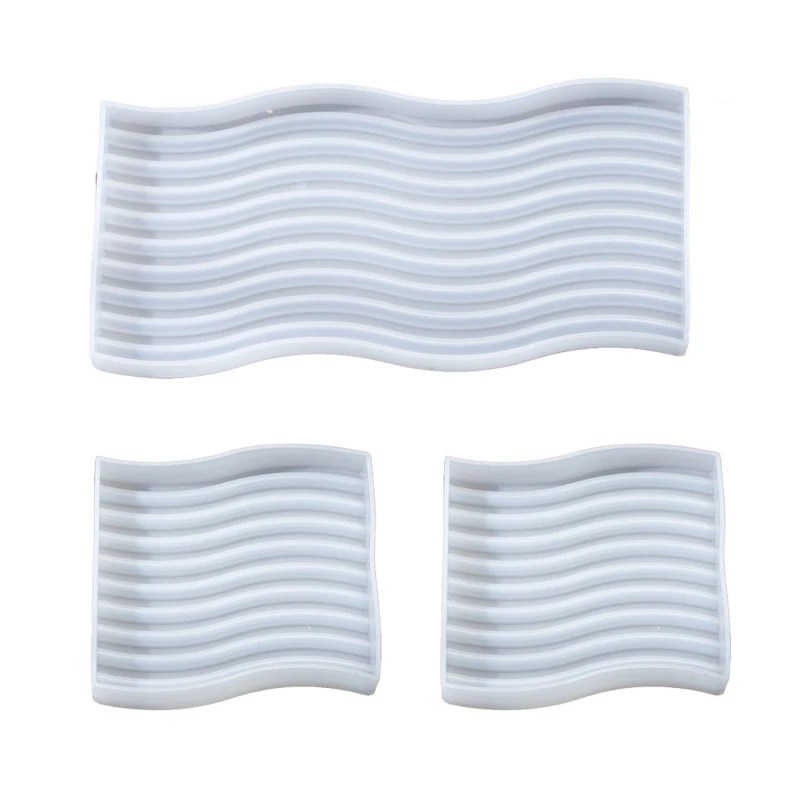 

Формы для подставок с волнистым узором, силиконовые формы для подставок для DIY, коврик для чашек, домашний декор, Прямая