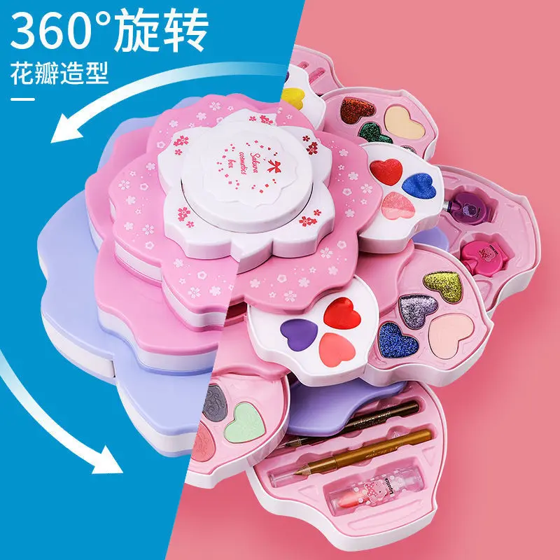 ZK20 Juego de maquillaje para niños, juguetes de simulación, lápiz labial cosmético, bolsa de esmalte de uñas, juguetes educativos, regalo de cumpleaños para niñas